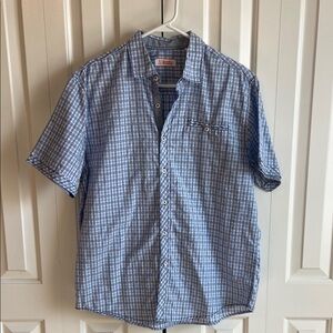 Michael Brandon Men's Blue Checkered Casual Shirt
